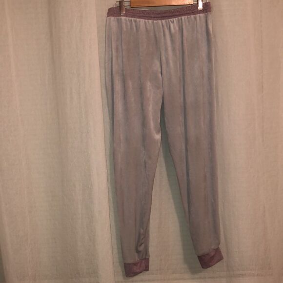 C&C California L Gray Mauve Pink Velour Jump Suit Lounge Crop Hoodie Set - Picture 5 of 12